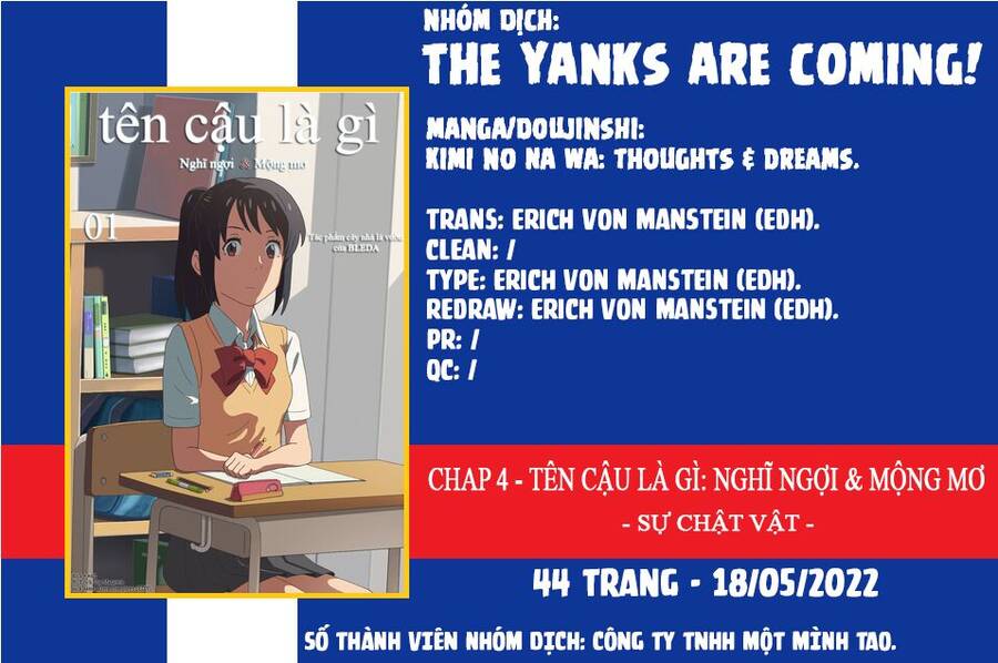 Tên Cậu Là Gì: Nghĩ Ngợi & Mộng Mơ - Chương 4